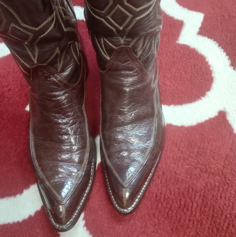 Tony Lama Algonquin toe Caribou Cowboy boots 10 1/2 B
